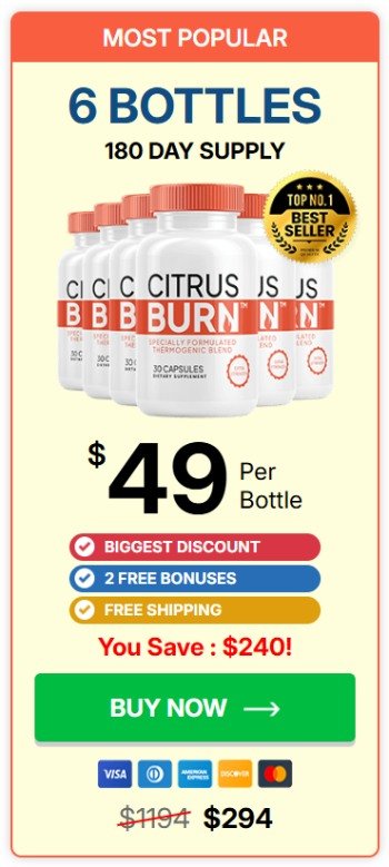 CitrusBurn 6 bottles – discounted price for best value pack